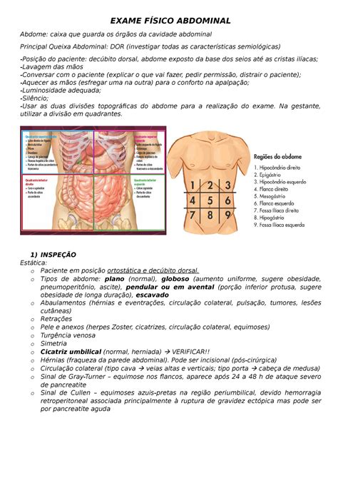 Exame F Sico Abdominal Exame F Sico Abdominal Abdome Caixa Que