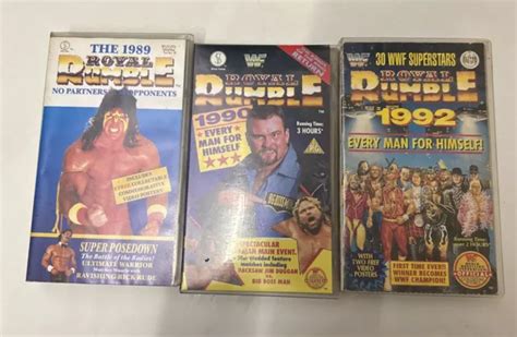 WWF ROYAL RUMBLE 89 90 92 WRESTLING VIDEO TAPE Bundle X3 PAL VHS WWE