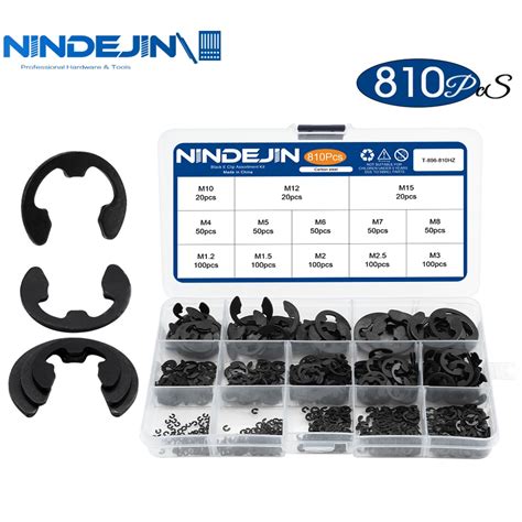 Nindejin Black E Clip Set Pcs Pcs M M Black Carbon Steel