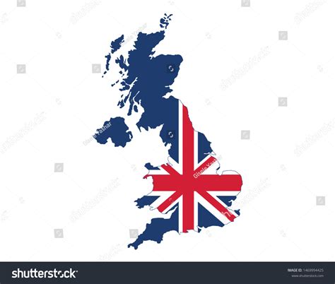 Uk Flag On Map Vector United Stock Vector (Royalty Free) 1469994425 ...