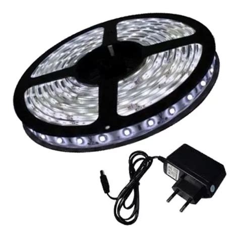 Fita Led 5050 Foyu 5 Metros C Silicone Ip65 Branco Frio C Fonte Cor