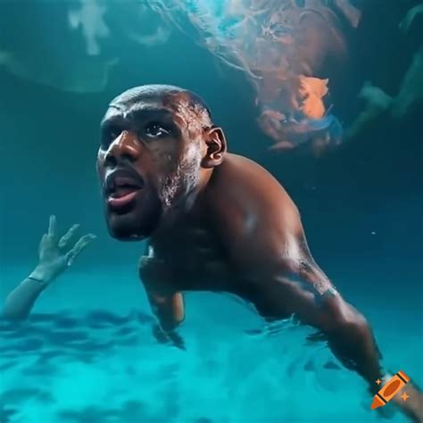 Lebron James Swimming In Fanta On Craiyon