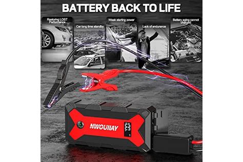 NWOUIIAY Arrancador de Coches 15800 mAh 1600A Arrancador de Batería