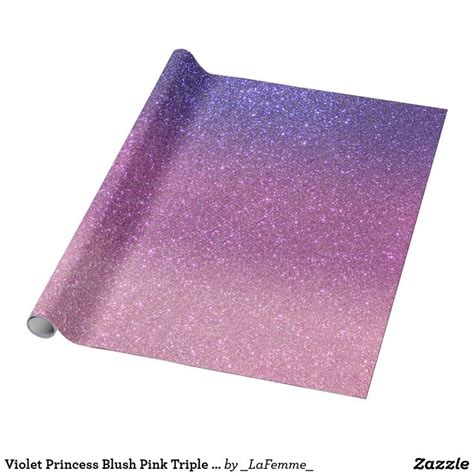 Violet Princess Blush Pink Triple Glitter Ombre Wrapping Paper Zazzle