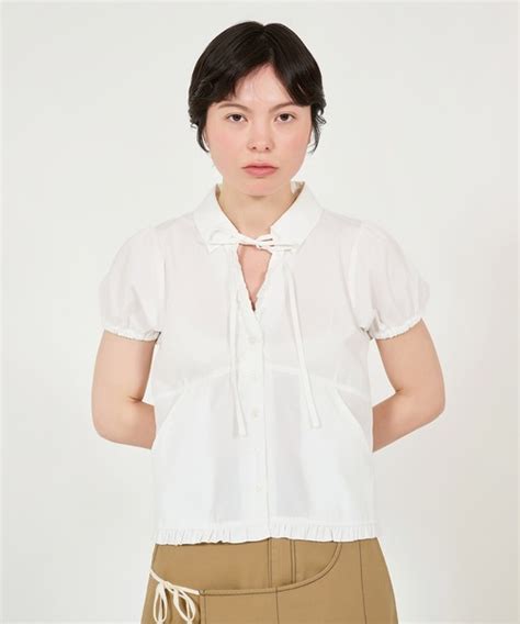 Tina：jojun（ティーナジョジュン）の「半袖 フリルブラウス Tina：jojun（シャツブラウス）」 Wear