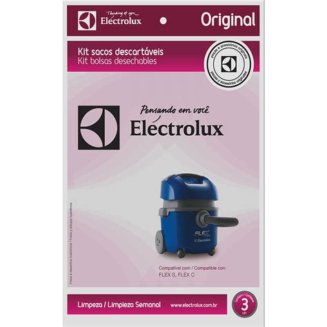 Kit 3 Sacos Descartáveis Electrolux para Aspirador de Pó Modelos