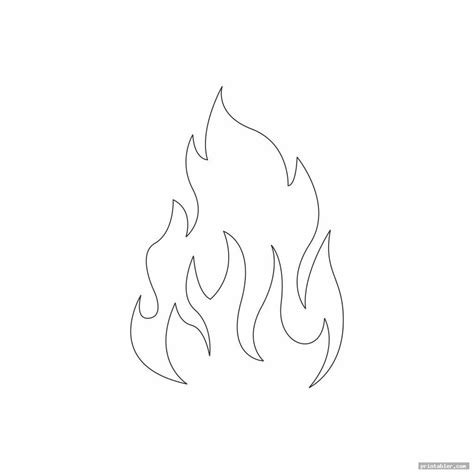 Flame Template Printout Printable - Gridgit.com