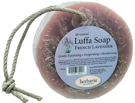 Herbaria French Lavender Luffa 65 Oz Soap Bar With Essential Oils And Embedded