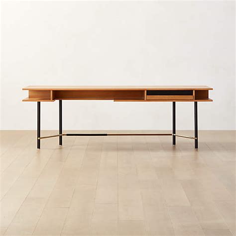 Marisa Modern Burl Wood Desk 70'' + Reviews | CB2