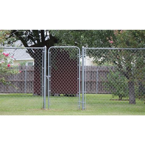 (Common: 8-ft; Actual: 8-ft) Silver Steel Chain-Link Fence Terminal Post in the Metal Fence ...