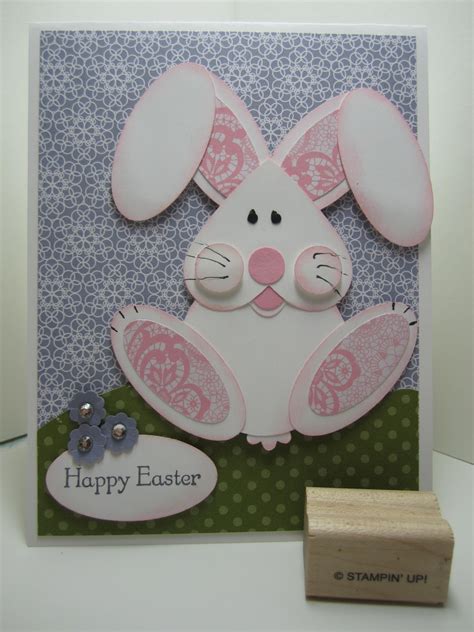 Goin' Over The Edge: Punch art bunny rabbit card for Easter