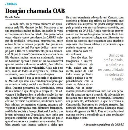 Oab Rs Artigo Publicado Pelo Presidente Da Oab Rs No Jornal Do