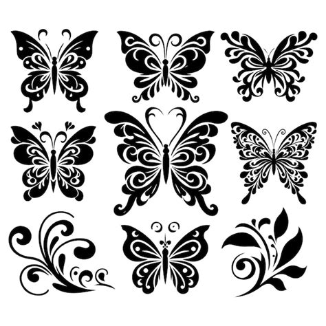 Premium Vector Vector Silhouette Elegant Butterfly Isolated On White