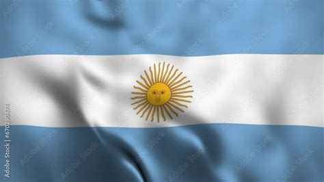 Argentina Waving Flag Seamless Loop Animation The National Flag Of