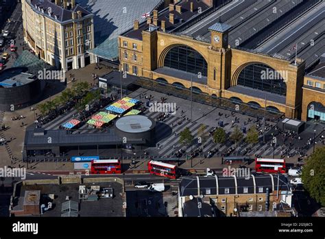 Uk London Aerial View Of Kings Cross Railway Station Stock Photo Alamy