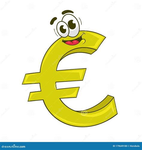 Dessin Humoristique Signe Monnaie Euro Vecteur Illustration