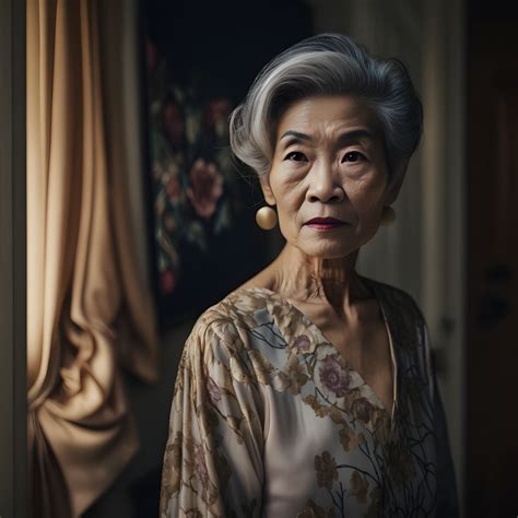 Free Image Elderly Asian Woman At Home Premium Free AI Generated