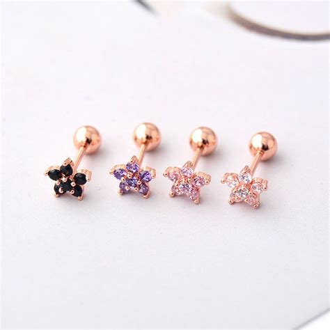 Earpiercing Zircon Stainless Steel Stud Earrings Ear Studs Tragus