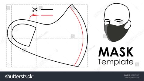 Protection Mask Model Homemade Mask Template Stock Vector (Royalty Free) 1692678985 | Shutterstock