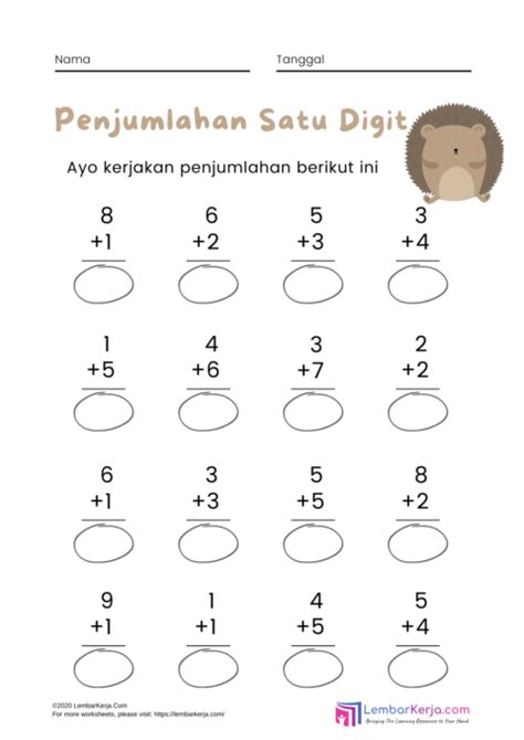 Lembar Kerja Matematika Kelas 1 Sd Perumperindo Co Id