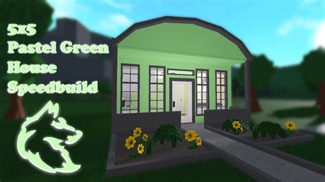 5x5 Pastel Green House Speed Build Bloxburg Youtube