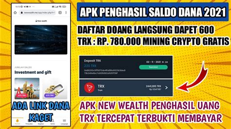 BARU RILIS MINING TRX BONUS 600 TRX Rp 780 000 GRATIS Aplikasi