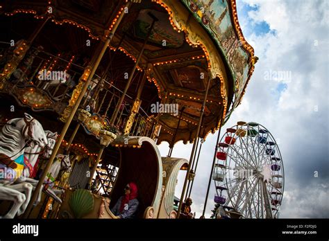 Carrousel At Tibidabo Amusement Park Stock Photo Alamy