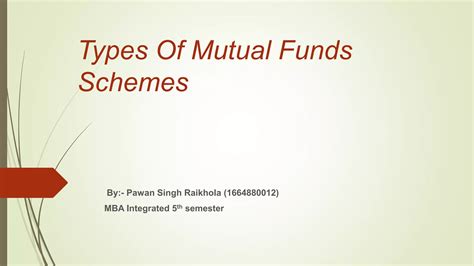 Types Of Mutual Funds Schemes Ppt