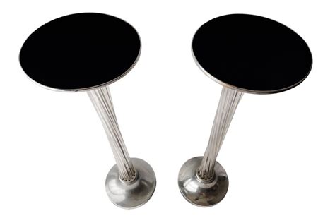 Art Deco Chrome And Acrylic Pedestals Stands Columns 1930 For Sale At