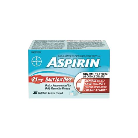 Buy Aspirin 81 mg Daily Low Dose Enteric Coated | ASA 81 Mg