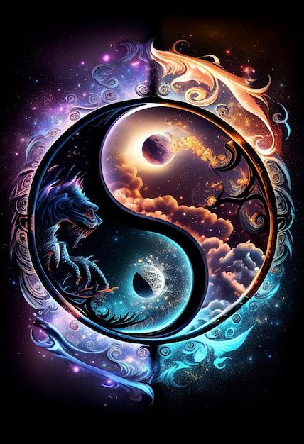 Yin Yang Chinese Dragon