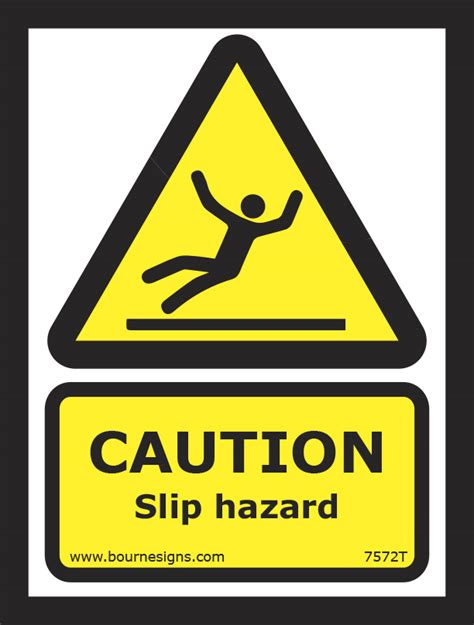 Sign White Vinyl Self Adhesive X Mm Caution Slip Ha