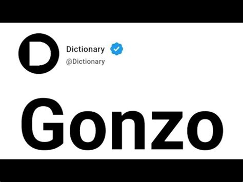 Gonzo Meaning In English YouTube