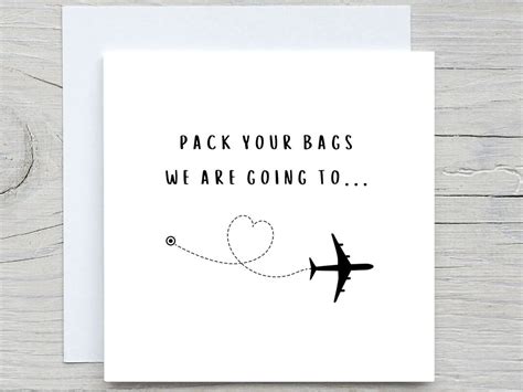 Personalised Travel Cards, Pack Your Bags We Are Going to Card, Surprise Travel Card, Surprise ...