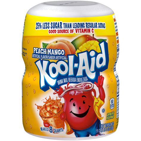 Kool Aid Sugar Sweetened Peach Mango Artificially Flavored Powdered