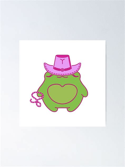 Frog With A Pink Cowboy Hat Poster For Sale By Groovyfolk Redbubble