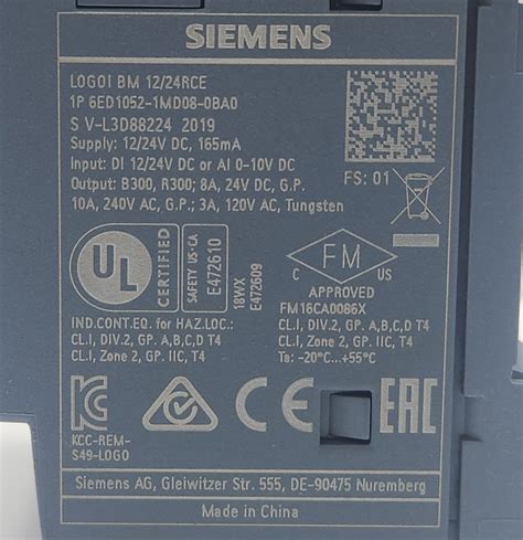 SIEMENS 6ED1052 1MD08 0BA0 LOGIC MODULE LOGO BM 12 24RCE EBay