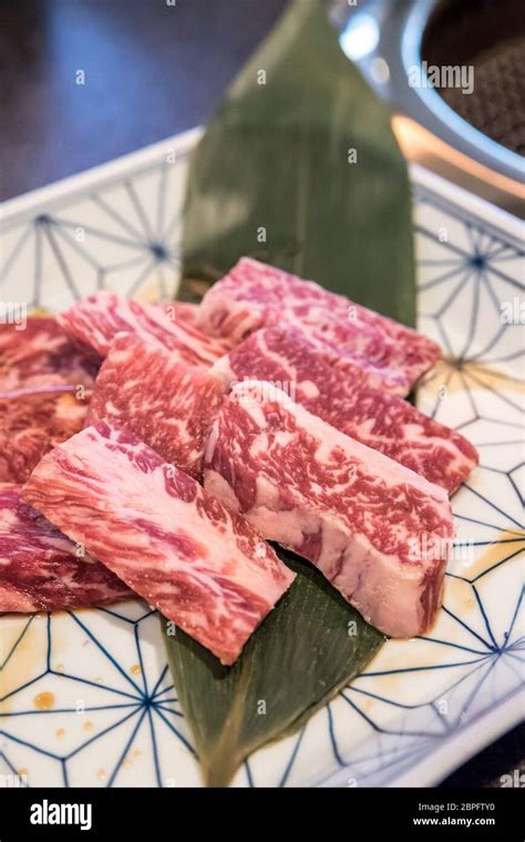 Wagyu Beef Rib Premium Japanese Meat Bbq Yakiniku Stock Photo Alamy