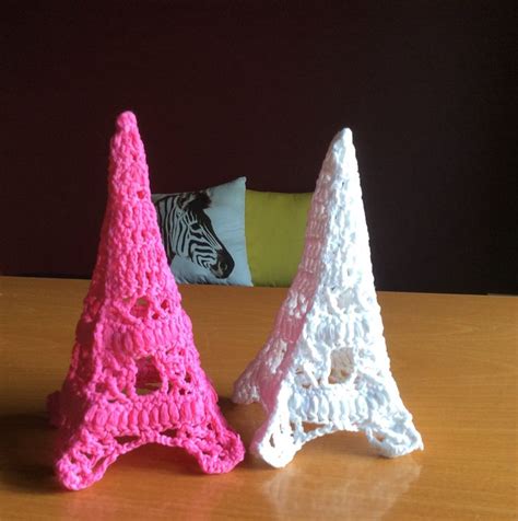 My Work Finish Crochet 3d Eiffel Tower Pink Andwhite Patrones