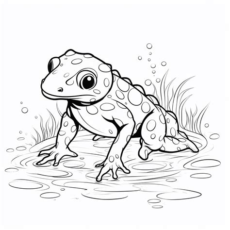 Feuersalamander Im Wasser Happycoloring Net