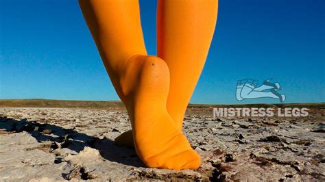 Barefoot Walking By Dried Up Lake In Yellow Pantyhose Nylon MILF Porn XHamster