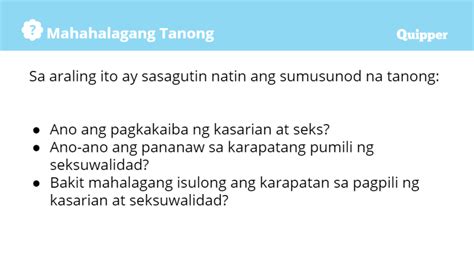 Ap Karapatan Sa Pagpili Ng Kasarian At Seksuwalidad Quizizz