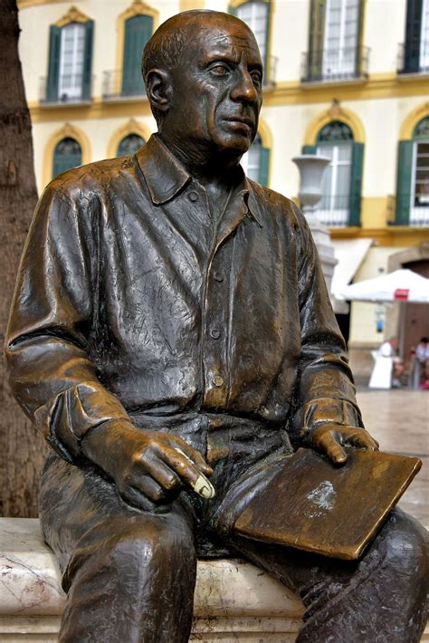 Picasso Statue At Plaza De La Merced In M Laga Spain Encircle Photos