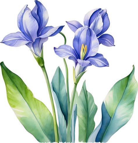 AI Generated Watercolor Painting Of A Water Hyacinth Flower 42369782 PNG