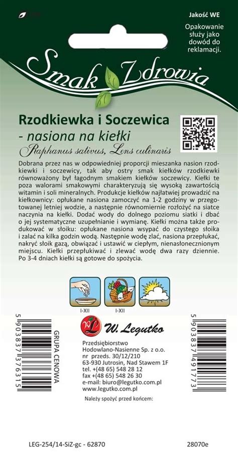 Legutko Kiełki rzodkiewka i soczewic 30g kupuj w OBI