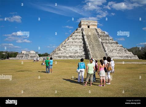 Pyramid Of Kukulkan And Temple Of The Warriors Chichen Itza