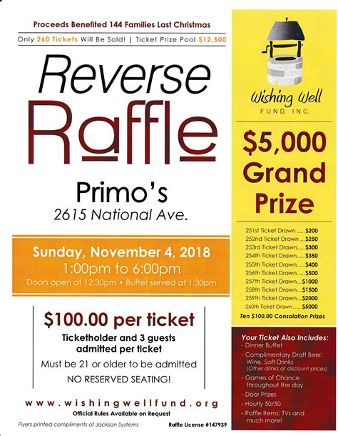 Wishing Well Reverse Raffle 2018 Knights Of Columbus