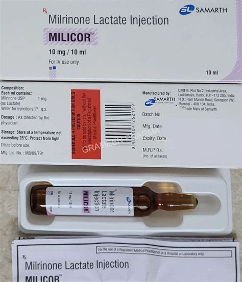 Milicor Milrinone Lactate Inj 10 Mg At Rs 650per Vial In Mumbai