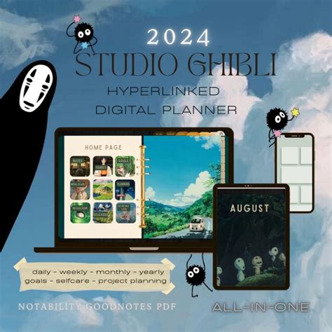 Studio Ghibli Digital Planner All In One Journal Goodnotes Student