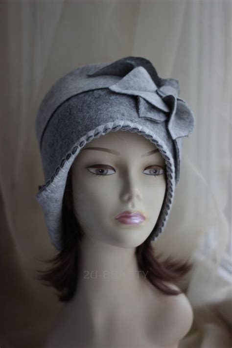 1920s Style Cloche Cap Felted Cloche Retro Wool Hat Vintage Inspired